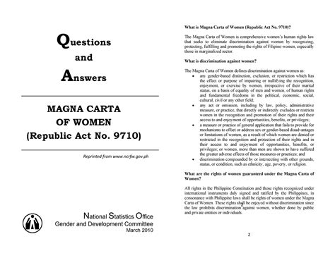 FAQ: Republic Act 9710 or the Magna Carta of Women.